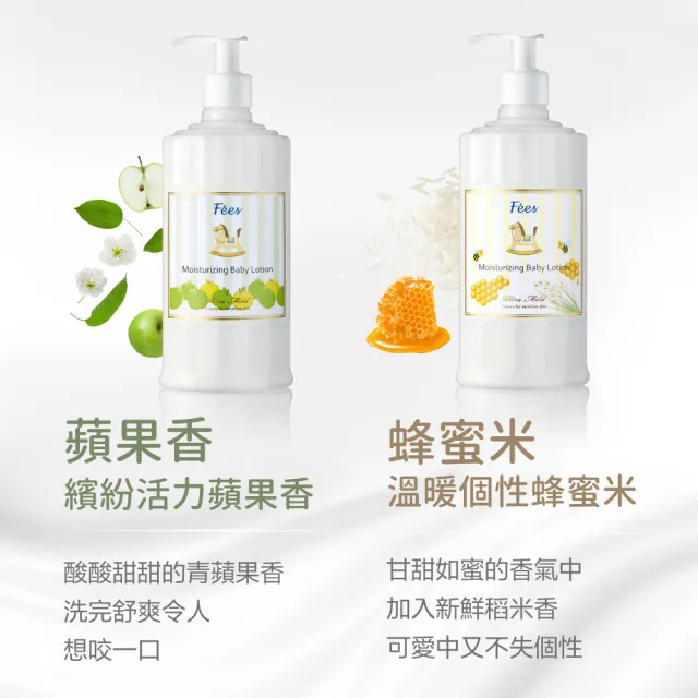 【Fees 法緻】嬰兒滋潤保濕乳液300ml 2入(棉花+蘋果)