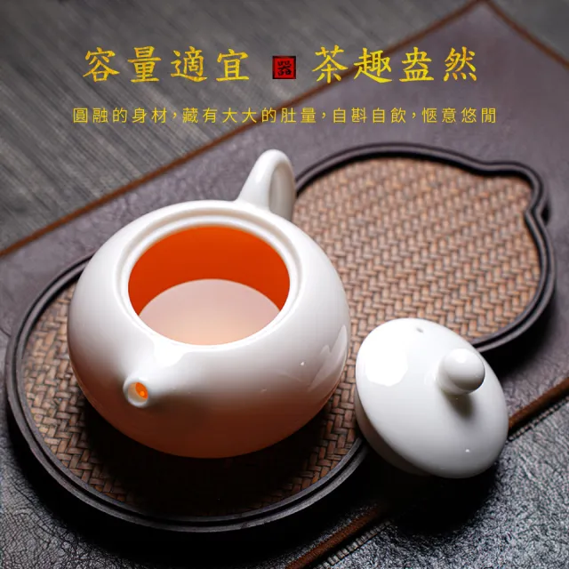 【美味好伙伴】羊脂玉瓷龍蛋壺220ml(高白瓷 茶具 茶壺 泡茶壺 茶杯)