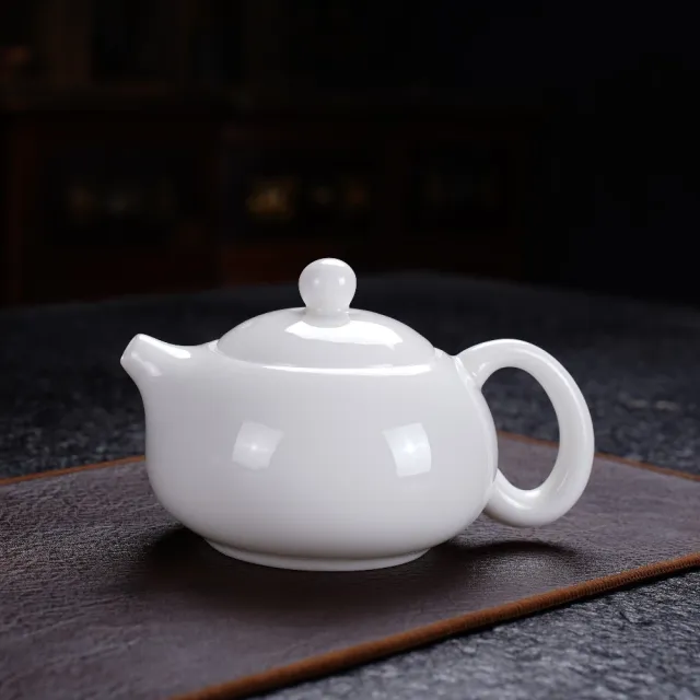 【美味好伙伴】羊脂玉瓷西施壺 220ml(高白瓷 茶具 茶壺 泡茶壺)