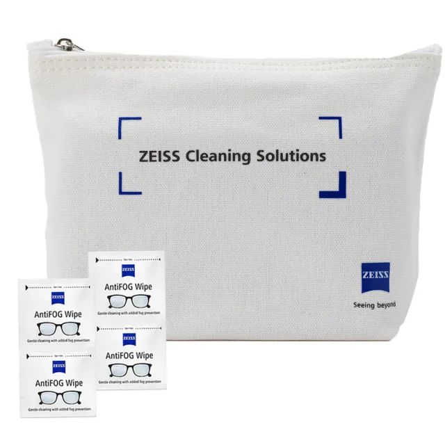 【ZEISS 蔡司】AntiFog Wipes 防霧拭鏡紙 100張(含原廠帆布包)