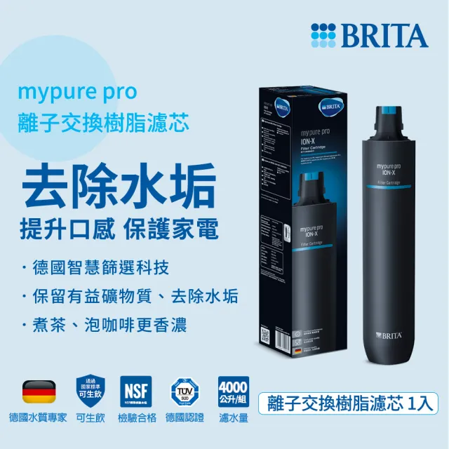 【德國BRITA官方】mypure pro 離子交換樹脂濾芯(去除水垢 軟化硬水)