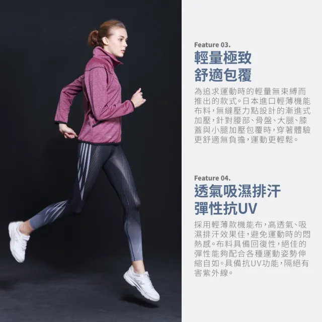 【FREEZONE】現貨 流線印花輕量無縫壓力長褲 女款-FZ800型(緊身機能壓縮/運動瑜珈/慢跑登山/健身重訓)