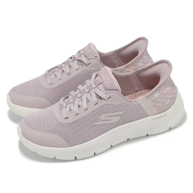 【SKECHERS】休閒鞋 Go Walk Flex-EVA Slip-Ins D 女鞋 寬楦 粉白 套入式 健走鞋(124823-WMVE)