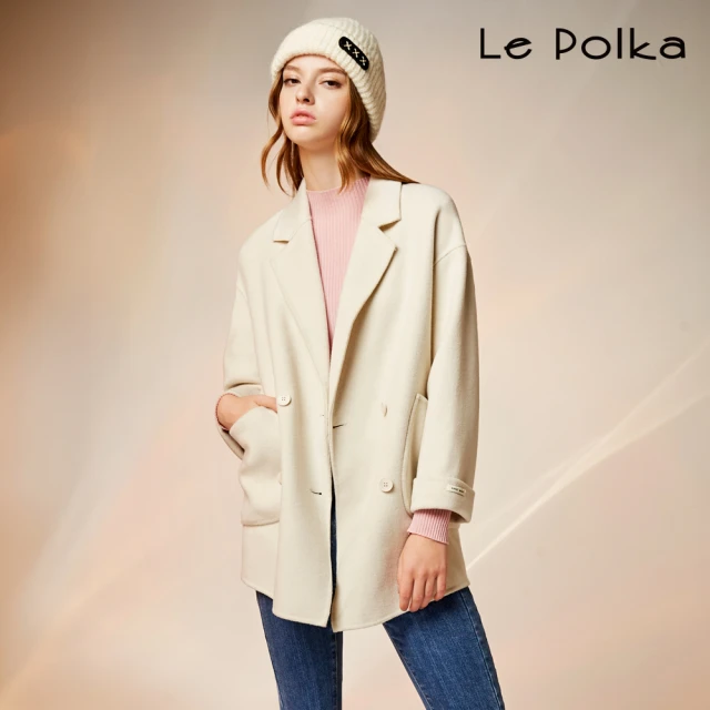 Le Polka 純色柔美羊毛大衣-2色-女