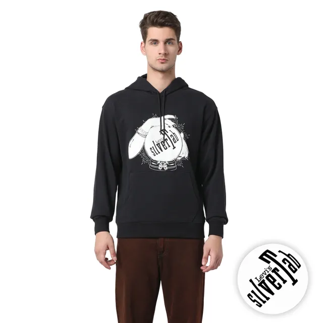 【LEVIS】SILVERTAB銀標系列 男款舒適版長袖帽Tee 熱賣單品 38479-0342