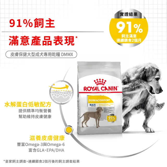 【ROYAL 法國皇家】皮膚保健大型成犬乾糧 DMMX 3KG(狗乾糧 狗飼料)