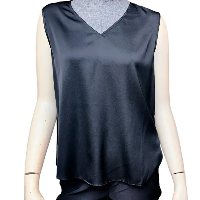 都會V領92%蠶絲親膚素面背心(共2色)