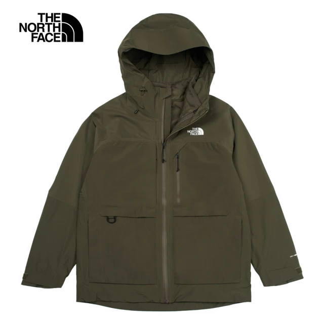 The North Face 北面男款灰褐色防水透氣舒適保暖連帽抓絨內裡三合一外套｜89ZS21L