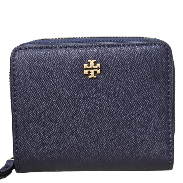 【TORY BURCH】tory burch 十字防刮拉鏈零錢袋短夾  贈原廠紙袋(深藍色/薄荷綠/父親節七夕情人節)