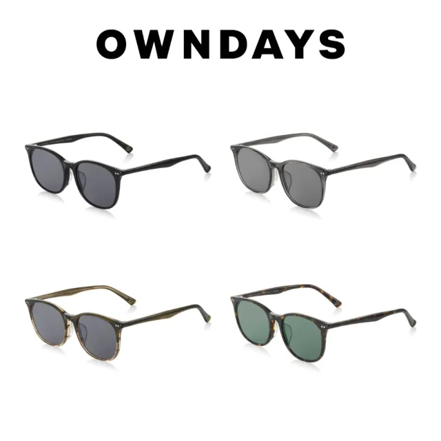 【OWNDAYS】個性威靈頓框墨鏡(SUN8006J-2S)