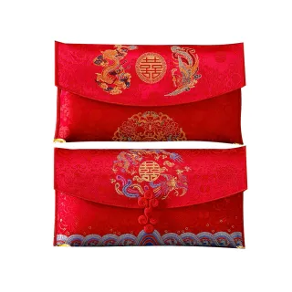 【MWD】2入  刺繡紅包袋 針織紅包袋 WD0992(聘金紅包袋 布藝紅包袋 囍字布紅包 喜字紅包袋)