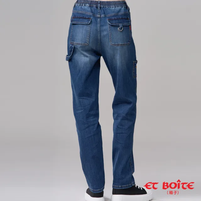 【BLUE WAY】女裝  24H有彈高腰小繡花丹寧 工裝褲-ET BOiTE箱子