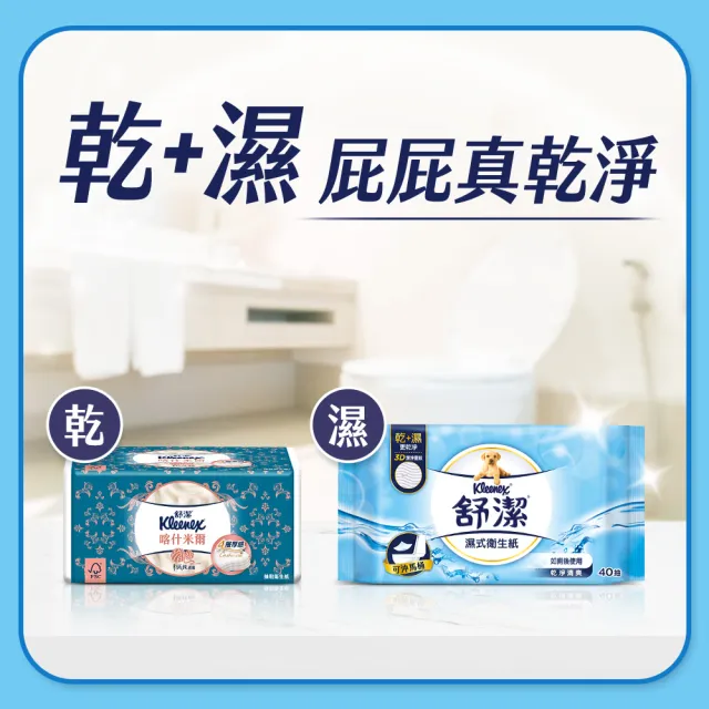 【Kleenex 舒潔】濕式衛生紙 40抽X36包/箱