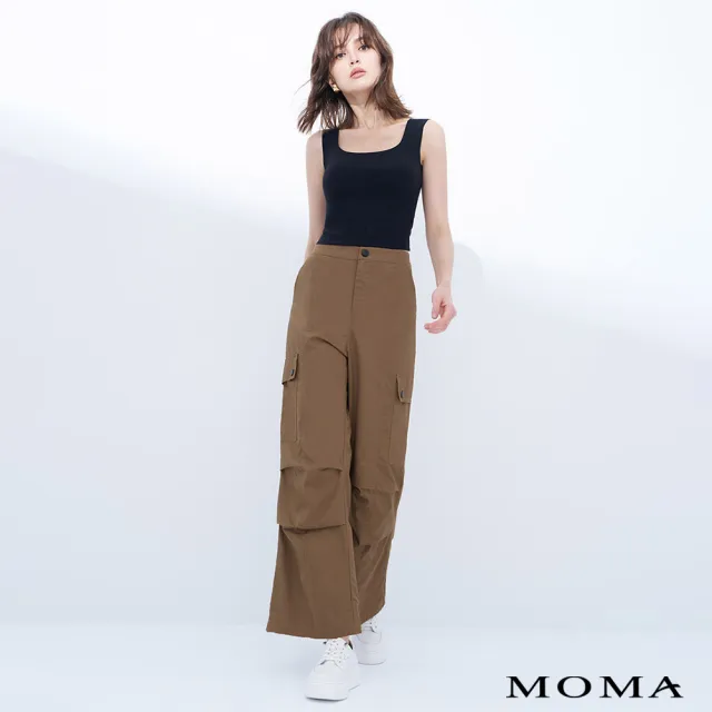 【MOMA】工裝廓型寬褲(咖啡色)