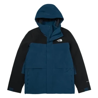 【The North Face 官方旗艦】北面男款藍黑色DryVent防水透氣抓絨內裡三合一外套｜89YX7OW