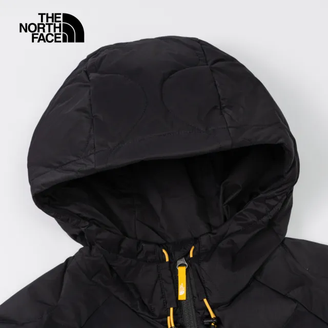 【The North Face 官方旗艦】北面女款黑色DWR防潑水保暖可打包連帽羽絨外套｜83SO4H0