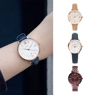【FOSSIL】甜美優雅時尚 皮革鋼帶 女錶 手錶 聖誕禮(共14款)