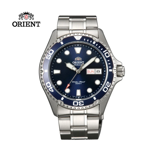 ORIENT 東方錶 ORIENT東方錶 WATER RESISTANT系列200m水鬼潛水機械錶 鋼帶款 藍色 FAA02005D(FAA02005D)