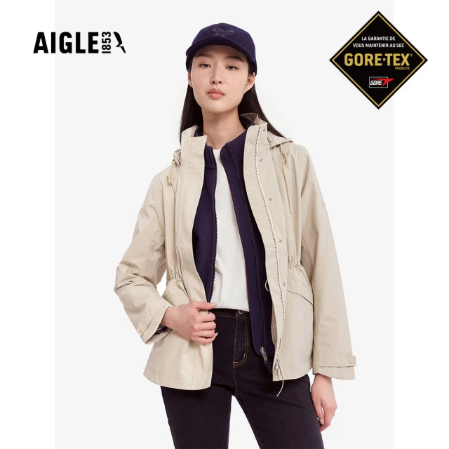 AIGLE 女 GORE-TEX 防水透氣外套AG-4A204A186 杏色(女外套 防水透氣外套 Goretex)