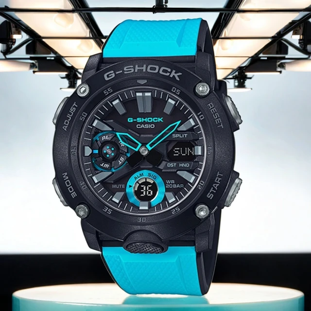 CASIO 卡西歐 G-SHOCK 雙顯計時手錶 碳纖維核心防護(GA-2000-1A2)