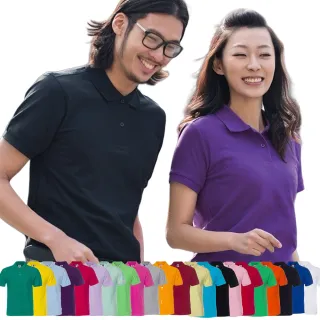 【LEESA】全棉POLO\上衣\襯衫領\POLO衫\翻領短袖\黑色POLO衫\素面POLO\團衣\上班穿搭\情侶