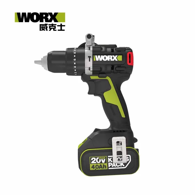 【WORX 威克士】20V 無刷鋰電 13mm 95N.m 震動衝擊鑽 雙4.0電池(WU373.2)