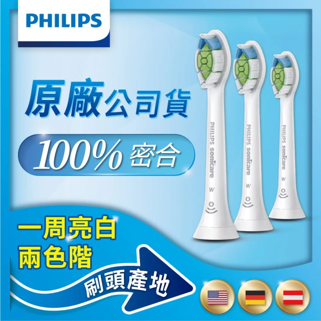 【Philips 飛利浦】Sonicare智能鑽石標準型刷頭3入組-白HX6063/67