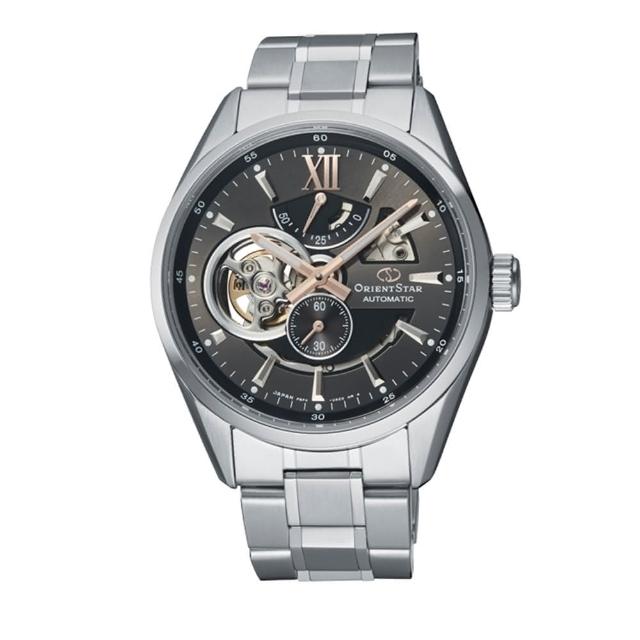 【ORIENT 東方錶】ORIENT STAR東方之星 OPEN HEART系列 鏤空機械錶 鋼帶款  灰色 - 41.0mm(RE-AV0004N)