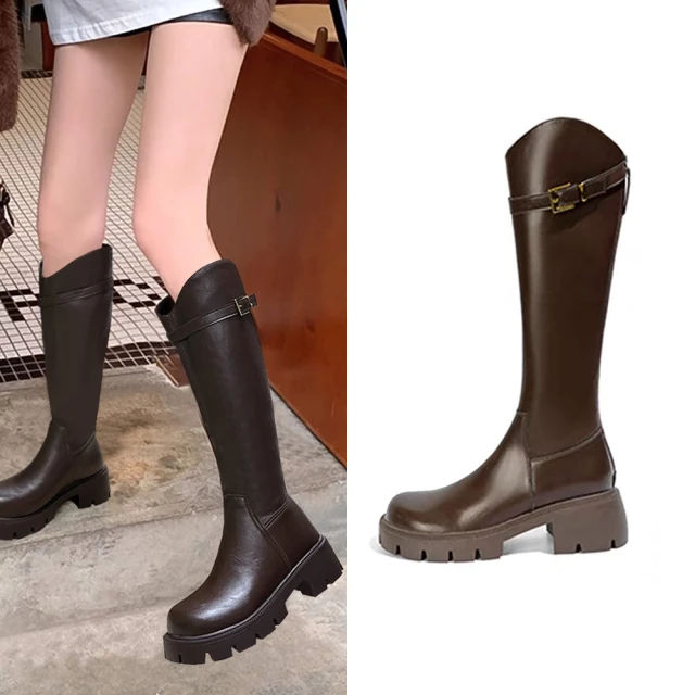 SOFE MORE 36~41碼 柔軟舒適厚底短靴 方扣時尚