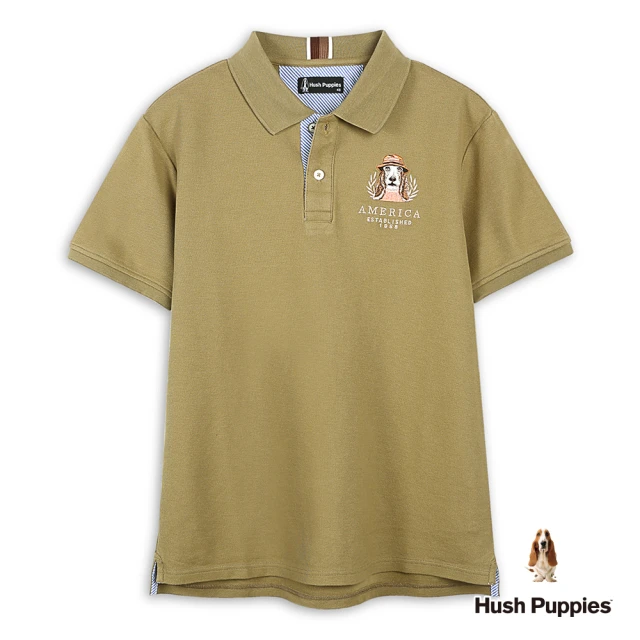 Hush Puppies 男裝 POLO衫 經典品牌毛衣狗寬版POLO衫(淺咖啡 / 44101101)