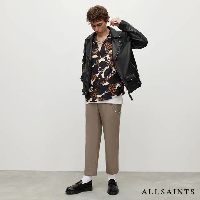 【ALLSAINTS】MILO 桀傲不馴騎士羔羊皮皮衣外套-黑 ML025N(藝人同款)