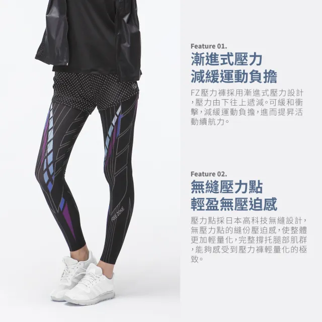 【FREEZONE】現貨 彩虹II 印花輕量無縫壓力長褲 女款-FZ800II型(緊身機能壓縮/運動瑜珈/慢跑登山/健身重訓)
