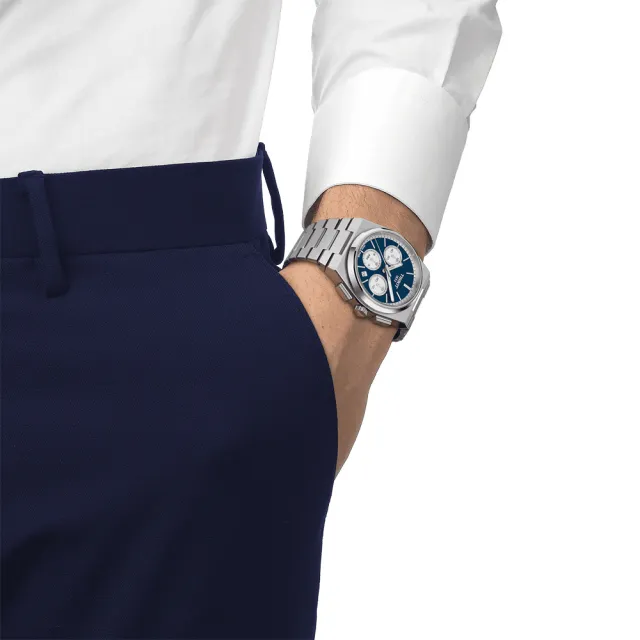 【TISSOT 天梭】PRX系列 熊貓 70年代復刻計時機械錶-42mm 開學禮 送禮 推薦(T1374271104100)