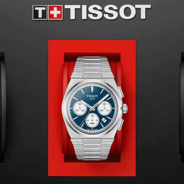 【TISSOT 天梭】PRX系列 熊貓 70年代復刻計時機械錶-42mm 開學禮 送禮 推薦(T1374271104100)