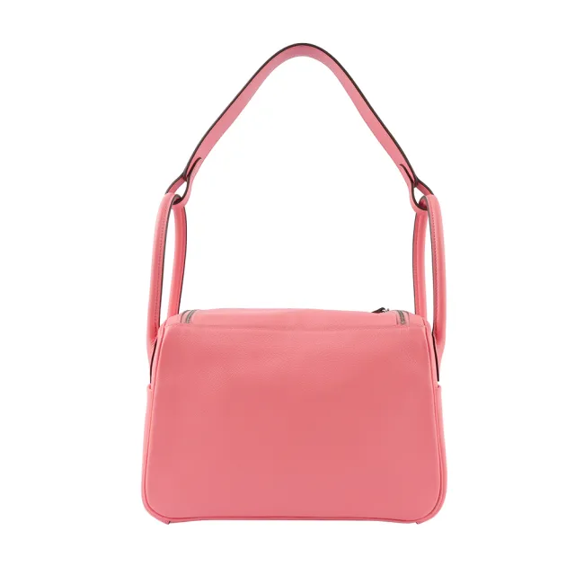 【Hermes 愛馬仕】銀釦 EVERCOLOR Lindy 26cm_展示品(夏日玫瑰粉)