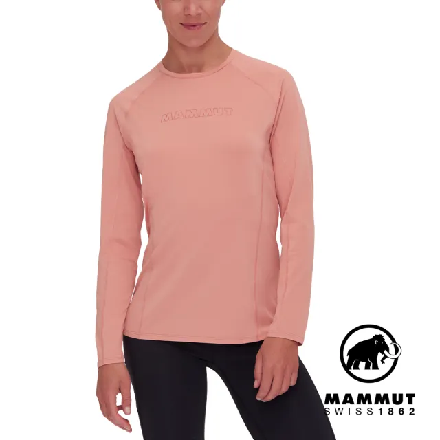 【Mammut 長毛象】Selun FL Longsleeve Logo Women 機能LOGO長袖T恤 石英粉 女款 #1016-01450