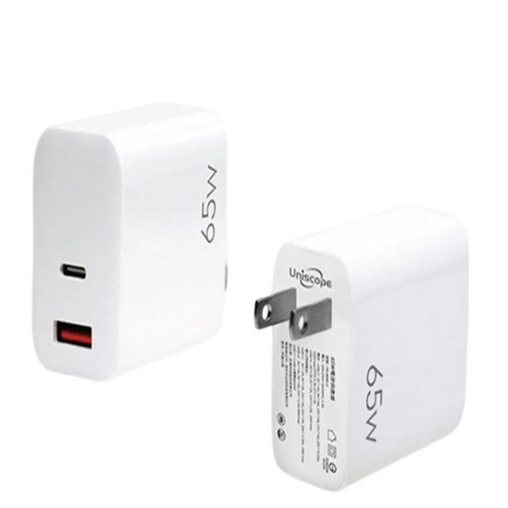【Uniscope 優思】65W快充頭TypeC PD快充氮化鉀-含充電線(快充 Type-C USB充電器  氮化鉀 65W)