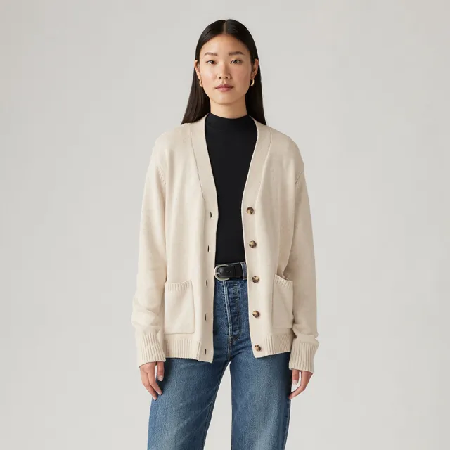 【LEVIS】女款針織罩衫外套 / 混羊毛 熱賣單品 000O0-0001