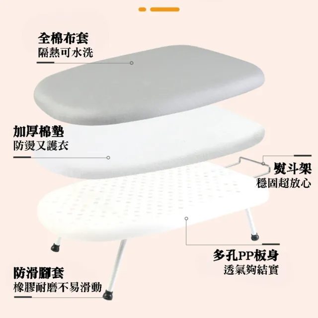 【Light Live】日系桌上型摺疊燙衣板-日系灰 附伸縮熨斗架+燙袖板(熨燙板 掛燙架 掛衣架 掛燙機 電熨斗)