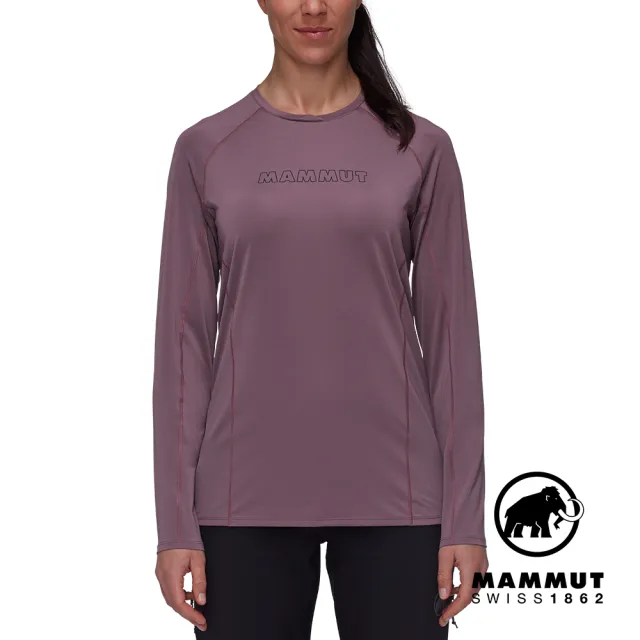 【Mammut 長毛象官方直營】Selun FL Longsleeve Logo W 機能LOGO長袖T恤 波動紫 女款 #1016-01450