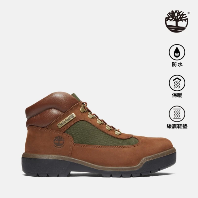 Timberland 男款棕色防水中筒戰地靴(A18A6D47)