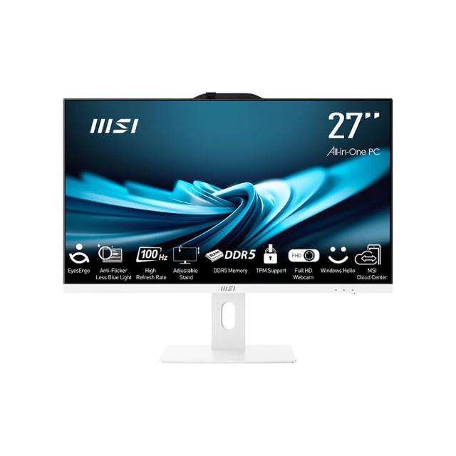 【MSI 微星】27型i5十核液晶特仕電腦(PRO AP272P 14M-633TW-SP7/i5-14400/32G/2TB+1TB SSD/W11)