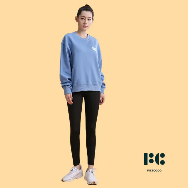 【FIZZCOCO】現貨39 經典廓形衛衣_新款長袖圓領套頭寬鬆休閒跑步健身運動上衣 共2色(燕麥色 灰藍色)