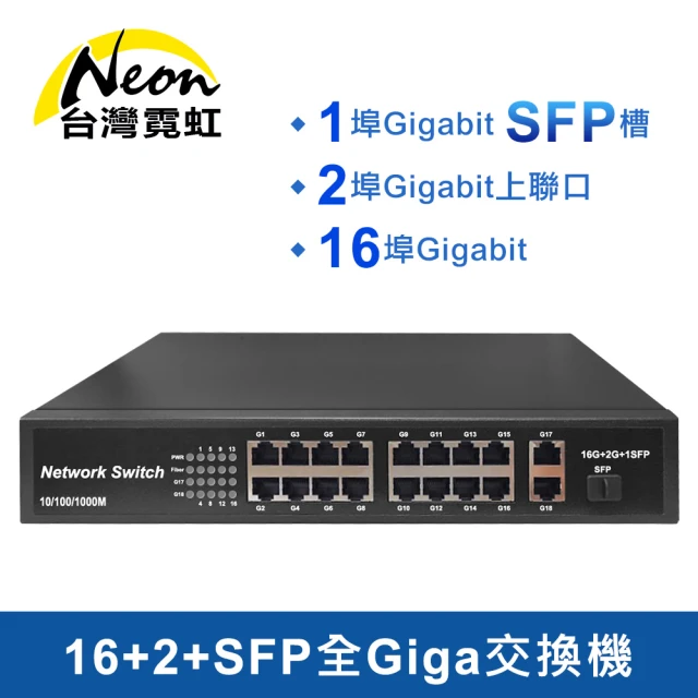 台灣霓虹 16+2+SFP全Giga交換機好評推薦