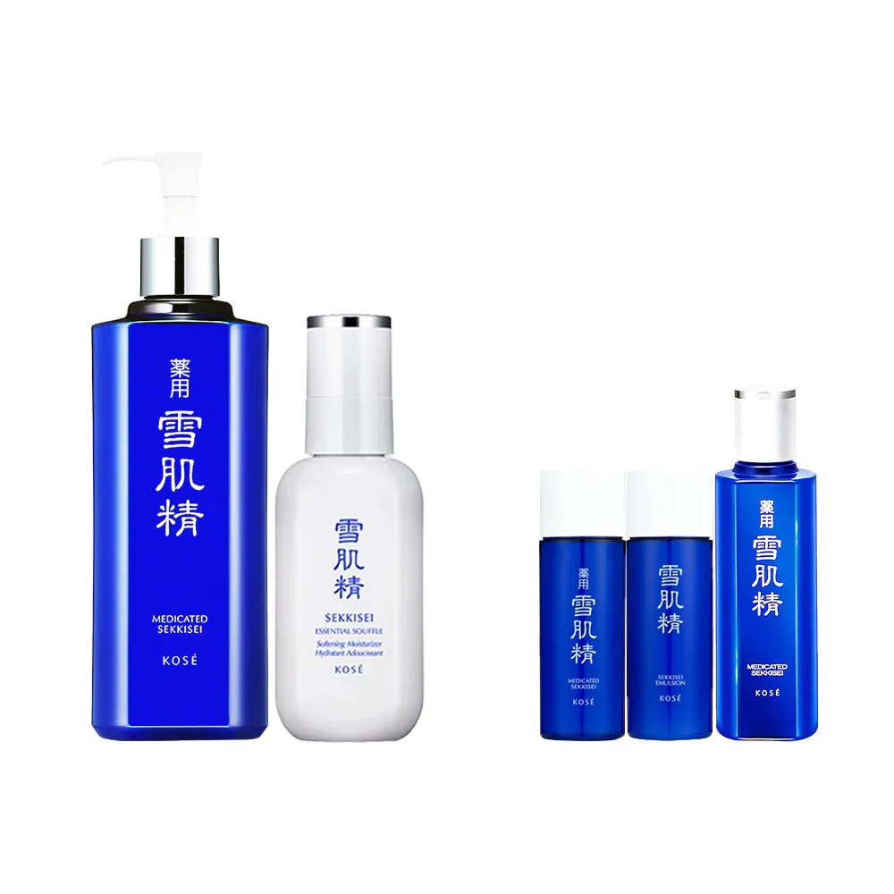 【KOSE 高絲官方直營】雪肌精大容量補水滋潤組(雪肌精500ml+舒芙蕾精華乳140ml)