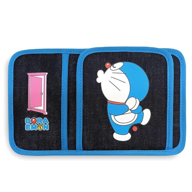 【Doraemon 哆啦A夢】牛仔布 多功能遮陽板置物夾(台灣製)