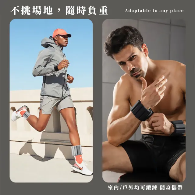矽膠負重手環2入-1磅(負重沙袋 沙包 復健 拳擊沙袋 綁腿沙包 重量訓練 健身 鉛塊 專業加重器)