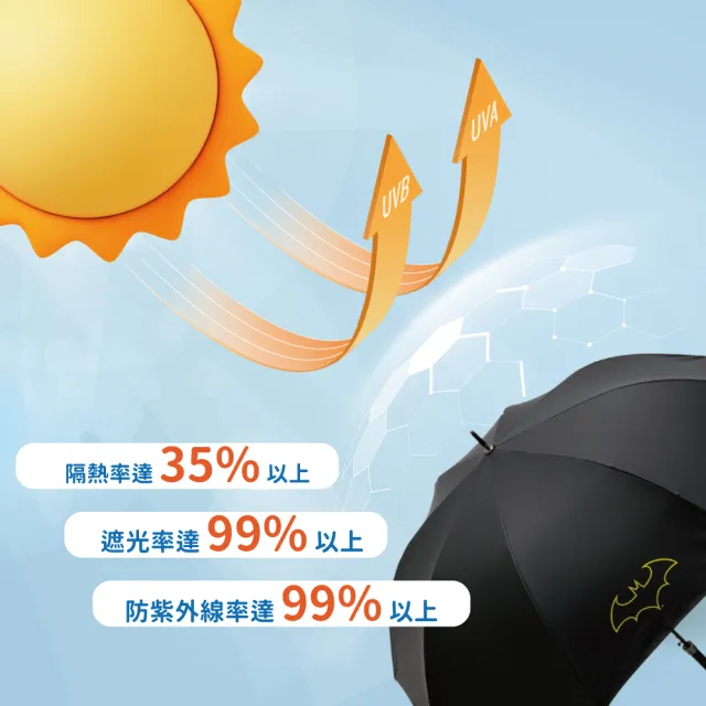 【Skater】抗風晴雨兩用 紳士直傘 65cm(哈利波特/蝙蝠俠)