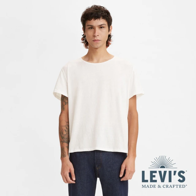 LEVIS 官方旗艦 Made & Crafted男女同款 Open Neck短袖Tee恤 熱賣單品 A2093-0000