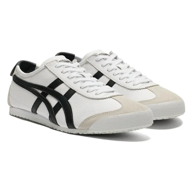 【Onitsuka Tiger】鬼塚虎 麂皮拼接白底黑虎爪紋 MEXICO 66 休閒鞋 (1183A201-126)